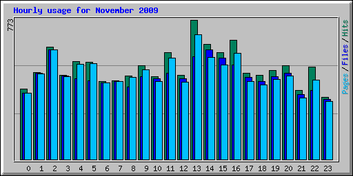 Hourly usage for November 2009