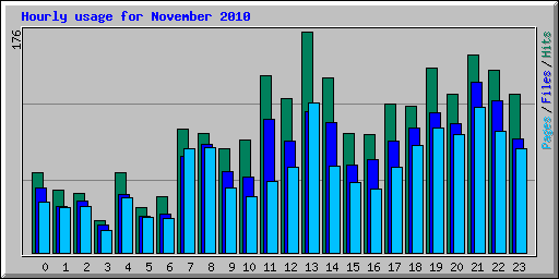 Hourly usage for November 2010