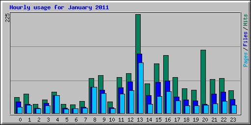 Hourly usage for January 2011